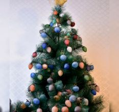 Matte Finish Frosted Tiny Christmas Ornaments In Assorted Styles Set of 25 Pcs